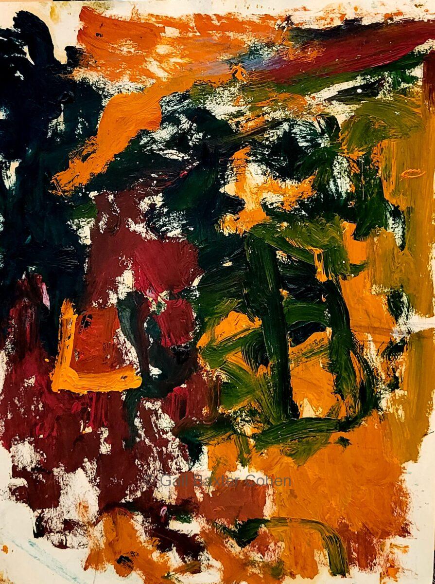 Gail Baxter Cohen - Green and Orange Abstract