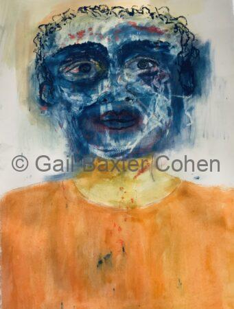 Gail Baxter Cohen - Blue and Orange Figure