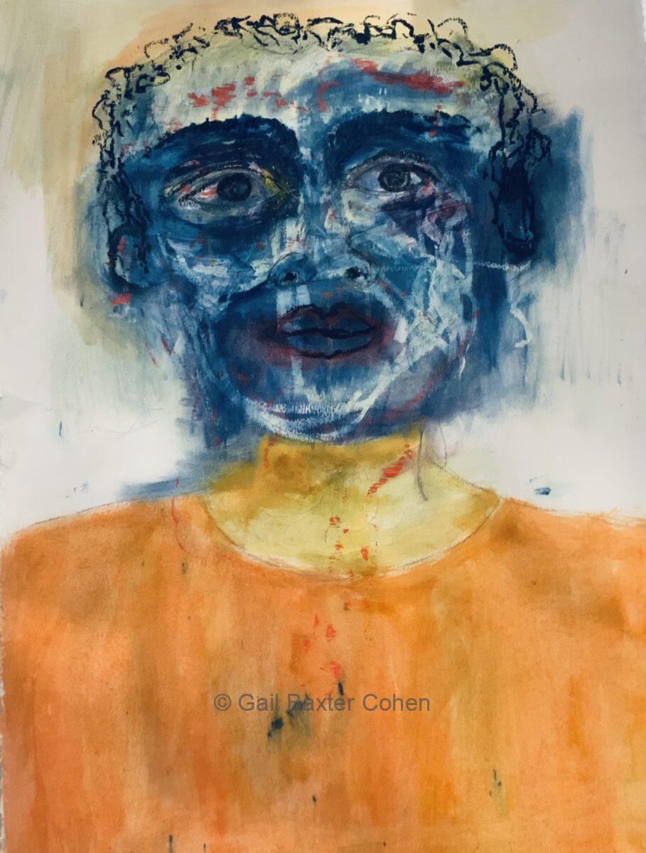 Gail Baxter Cohen - Blue and Orange Figure